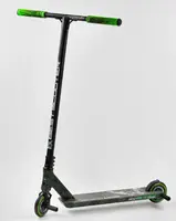 Самокат трюковый Best Scooter "CRASH" HIC-система, ПЕГИ, алюминиевый диск и дека. Black and Green (102313)