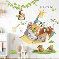 Набор наклеек "Be Happy day" виниловые для детской комнаты на стену для мальчиков и девочек 2 полотна 30х90 см