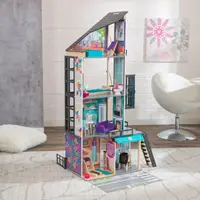 Кукольный деревянный домик KidKraft Bianca City Life 65989 с 26 аксессуарами и световыми эффектами