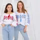 Вышиванка женская Moderika Розовая Долина голубая