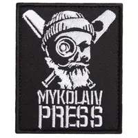 Шеврон на липучке для журналистов MYKOLAIV PRESS 7х8,5 см вышитый патч нашивка для работников медиа и СМИ