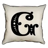 Подушка с мешковины Letter G 45x45 см (45PHB_ABC013_WH)