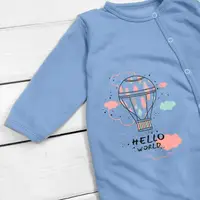 Сліп із шапочкою з футерної тканини з начосом Hello World