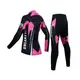Костюм вело женский Siilenyond SW-CT-057 Black Pink XL Полосы длинный рукав штаны