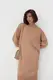 Довга сукня oversize з розрізами - світло-коричневий цвет, M