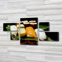 Модульные картины на кухню на ПВХ ткани, 70x125 см, (20x40-2/20х20-2/70x40)