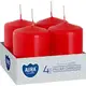 Набір свічок 4 шт. циліндр Bispol AURA Candles Червоні (sw40/60-030)