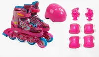 Комплект роликов с защитой SC-800 S Best Roller колеса PU светятся. Pink (размер 31-34) (170002)