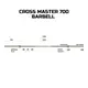 Гриф для штанги Toorx Max 700 Kg Cross Master 220 см 50 мм (BO-700)