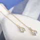 Золотистые серьги цепочки с цирконами код 791