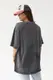 Футболка oversize в технике тай-дай с принтом - темно-серый цвет, S