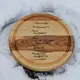 Кухонная доска круглая с гравировкой - с юбилеем.