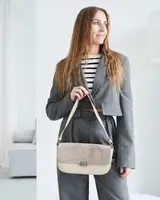 Cумочка «Tilly» зі вставкою натуральної замші бежеві