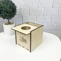 Салфетница из дерева с логотипом