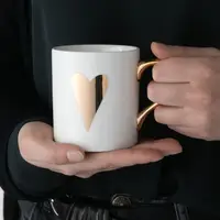 Чашка "Heart", Білий-золотий, 330 мл