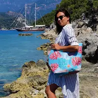 Сумка пляжна Malibu Коралы 50х36х15 см (MAL_20J049)