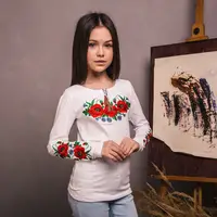 Вышиванка-лонгслив Moderika Маковое Поле с длинным рукавом