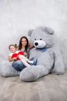 Величезний м'який ведмедик Yarokuz Вільям 250 см Сірий