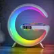 Ночник лампа настольная смарт RGB Happy Light Smart Light Sound Machine с беспроводной зарядкой 15W и Bluetooth колонкой 3W, БЕЛЫЙ