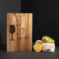 Доска разделочная S "Don't cry, drink wine" из ореха, англійська