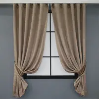 Комплект (2шт. 1,3х1,7м.) коротких штор из ткани бархат. Цвет какао с терракатовым. Код 1129ш 35-0054