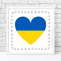 Постер в рамке Сердце Украины 30x30 см (WKMT_22U006_WH)
