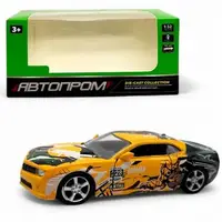Машинка металлическая серии Автопром "Chevrolet Camaro" (желтый с узорами)