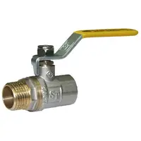Кран шаровый для газа SANTAN 605, 1" внутренний –наружный, желтая ручка