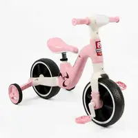 Детский велосипед-трансформер Best Trike BT-680 подсветка озвучка колеса 10". Pink and White (168708)