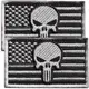 Набор шевронов 2 шт с липучкой Флаг США PUNISHER с черепом Карателя серый 5х8 см вышитый патч нашивка Америка