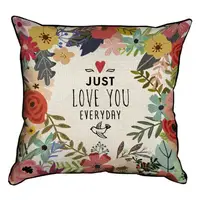 Подушка с мешковины Just love you everyday 45x45 см (45PHB_17L008_WH)