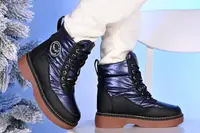 Ботинки женские зимние синие С229
