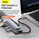 HUB адаптер BASEUS Type-C Metal Gleam Series 5-in-1 Multifunctional Docking Station |3USB, HDMI, Type-C, 100W PD| (CAHUB-CX0G)
