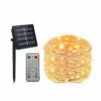 Светодиодная гирлянда на солнечной батарее Роса 200 LED SK Solar 51406281 20 м желтая