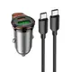 Адаптер автомобильный HOCO Rigorous dual port car charger NZ16A (Type-C to Type-C set) |1USB/1Type-C, 43W/3A, PD25W/QC|