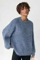 Тепла жіноча кофта з рукавами-ліхтариками - джинс цвет, ONE SIZE