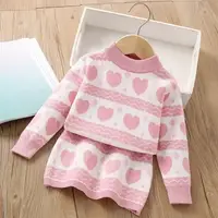 Теплый костюм для девочки с юбочкой Hearts розовый 10206, розмір 110