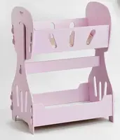 Кроватка для кукол "МАСЯ", скалка, двухъярусная. Pink (130434)