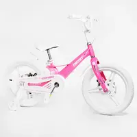 Детский велосипед 18’’ CORSO "Revolt" магниевая рама, дисковые тормоза. Pink and white (113676)