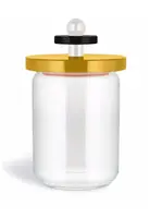 Банка для хранения Alessi из стекла 1 л с желтой крышкой из дерева