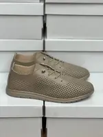 Женские кроссовки кожаные летние бежевые Yuves Y 5 (41)