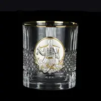 Набір для віскі «Козаки» Boss Crystal, 6 келихів, золото, срібло, кришталь