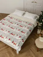 Плед Dushka Home Новорічний 21475 200х230 см світло-сірий