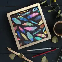 Скетчбук Разноцветные перья 17x18 см (BDK_17A010)