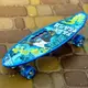 Скейт Пенни борд Skate со светящимися колесами ,алюминиевая подвеска не скользящая поверхность Синий
