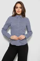 Рубашка классическая с принтом, цвет сине-белый, 230R305