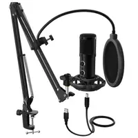 Студийный микрофон Fifine T058B со стойкой и поп-фильтром Black