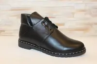 Ботинки женские черные натуральная кожа Д603 39