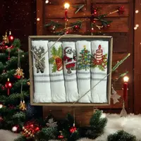 Новогодние полотенца кухонные Nil New Year 100% хлопок 40х60см (5 шт)