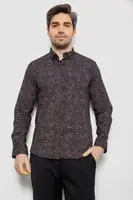 Рубашка мужская с принтом, цвет коричневый, 186R6053